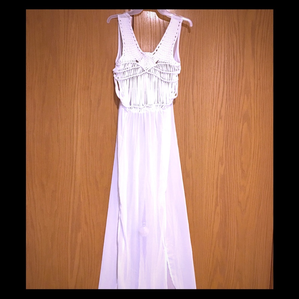 Sheer White Bathing Suite Coverup